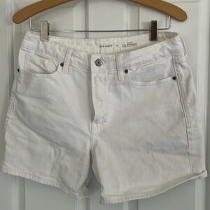 White 5 inch denim shorts